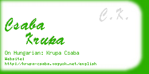 csaba krupa business card